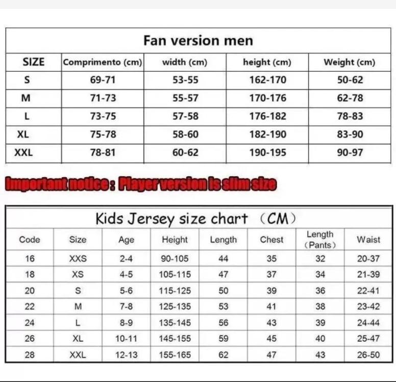 DHGate Shirt Sizes TA specific Tartan Army Message Board